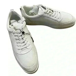 Massimo Dutti Studio sneakers white‎ Leather lace up  Sz 12 NWT $199